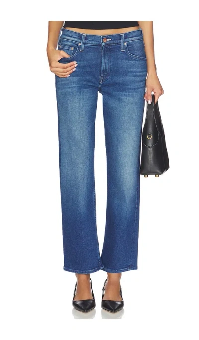 Mother The Kick It Flood Mid-rise Straight Jeans In Blue