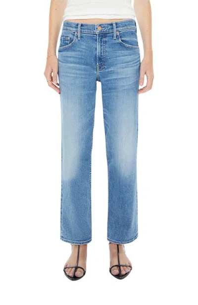 Mother The Newbie High Waist Ankle Straight Leg Jeans In Blue