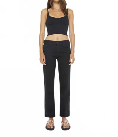 Mother The Newbie Hover Jeans In Nighty Night In Black