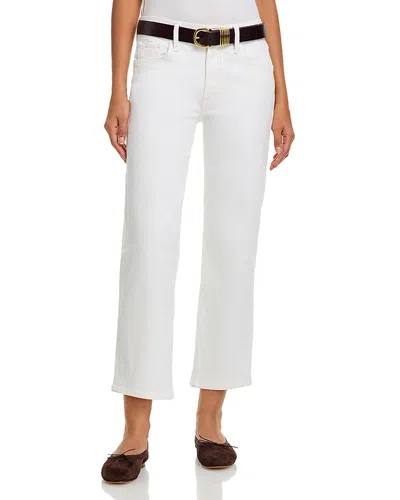 Mother The Newbie Mid Rise Straight Ankle Jeans In Fairest Of Them All In White