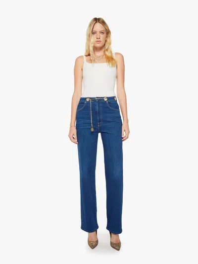 Mother The Off Chain High Waisted Tunnel Vision Sneak Pinkies Up! Jeans In Blue