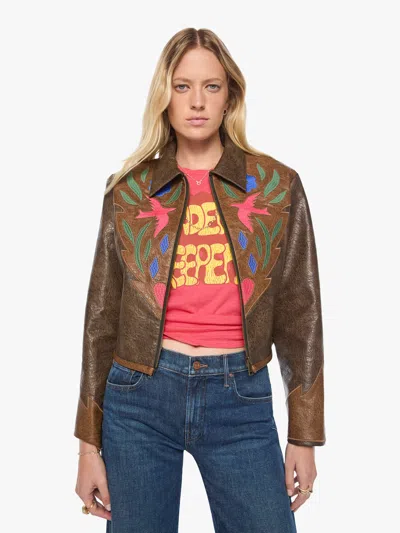 Mother The Open Book Zip Picante Jacket In Dark Brown - Size X-small