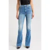 Mother The Outlaw Wedge Heel High Waist Slim Flare Jeans In Monkey In The Middle