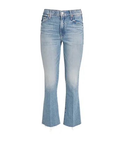 Mother The Outsider Flood Fray Ankle Jeans In Blue