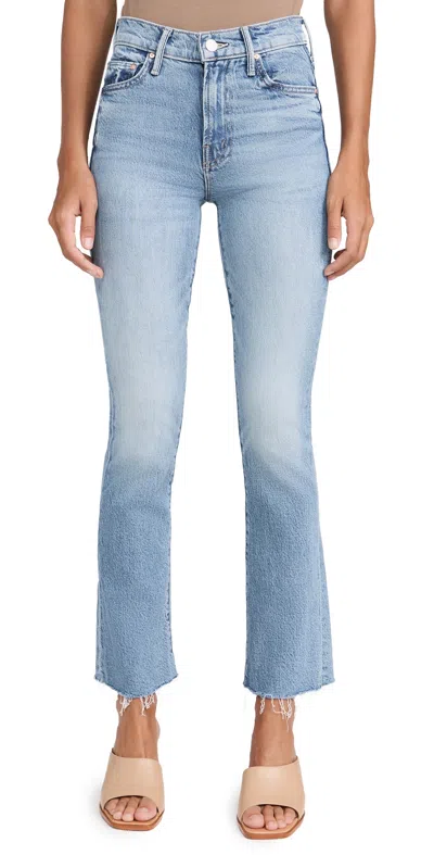 Mother The Outsider Flood Fray Jeans Are We There Yet In Multi
