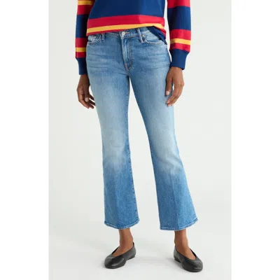 Mother The Outsider Flood High Waist Crop Bootcut Jeans In Heads Or Tails