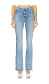 Mother The Outsider Sneak Mid Rise Bootcut Jeans In Blue