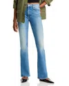 Mother Womens Horseback To Quarterback The Doozy Flared Straight-leg Mid-rise Stretch-denim Jeans In Flag Me Down