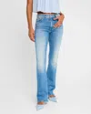 Mother Womens Horseback To Quarterback The Doozy Flared Straight-leg Mid-rise Stretch-denim Jeans In Flag Me Down
