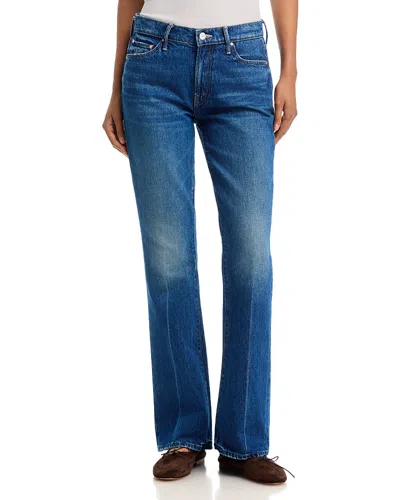 Mother The Outsider Sneak Mid Rise Bootcut Jeans In Call Me Wild In Blue