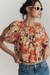 Mother The Party In The Back Shirt Flowers Al Fresco Sweater In Multi