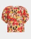 Mother The Party In The Back Shirt Flowers Al Fresco Sweater In Multi
