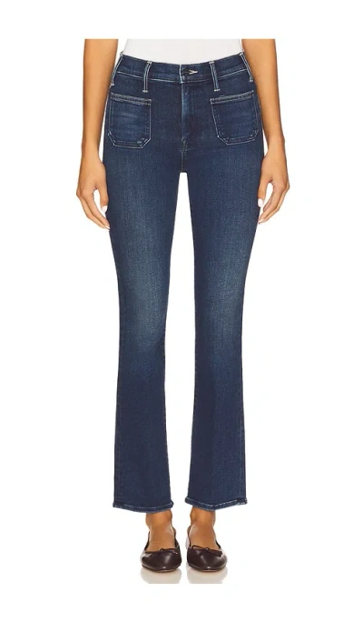 Mother The Patch Pocket Insider Flood Jeans In Blue