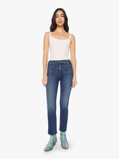Mother The Patch Pocket Insider Flood You're A Riot Jeans In Blue