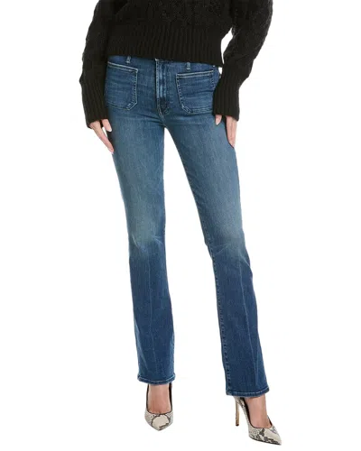 Mother The Patch Pocket Insider Sneak High-rise Caving In Bootcut Jean In Blue