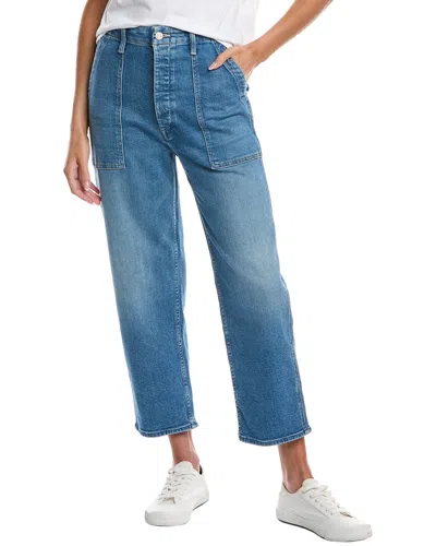 Mother The Patch Pocket Private Flood Flag Me Down Wide Straight Leg Jean In Blue