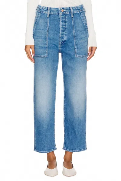 Mother The Patch Pocket Private Flood Jeans In Flag Me Down In Multi
