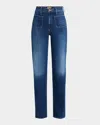 Mother 'the Maven Sneak' Blue Flared Jeans With Mid Rise And Belt Loops In Blue