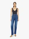 Mother The Lil Patch Pocket Rambler Zip Sneak Jeans In These Boots Are Made For Walkin In Blue