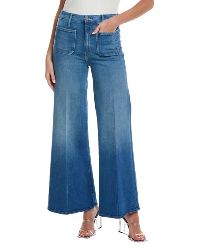 Mother The Patch Pocket Roller Eager Beaver Wide Leg Jean In Blue