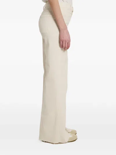 Mother The Patch Pocket Twister Fray Cotton Jeans In Neutral