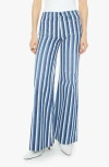 Mother The Patch Pocket Twister Sneak Flared Wide Leg Jeans In Multi