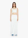 Mother The Hustler Patch Pocket Raw Hem High Waist Ankle Flare Jeans In White