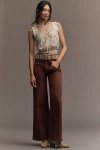 Mother The Patch Pocket Undercover Sneak High-rise Wide-leg Jeans In Brown
