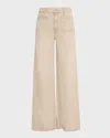 Mother 'patch Pocket Undercover Sneak' Beige Five-pocket Jeans In Caramel