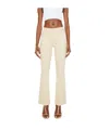 Mother Ecru Denim Flared Jeans In Brown