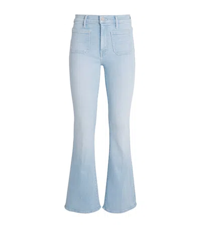 Mother The Patch Pocket Weekender Flared Jeans In Blue