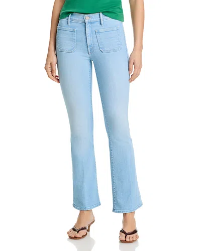 Mother The Patch Pocket Weekender High Rise Jeans In Sauced By Six In Blue