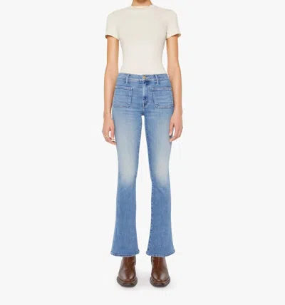 Mother The Patch Pocket Weekender Jeans In Poppin Wheelies In Blue