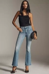 Mother The Patch Pocket Weekender Mid-rise Flare Jeans In Blue