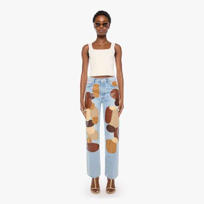 Mother The Patched Dialed Back Rambler Sneak Out Of This Galaxy Jeans In Brown