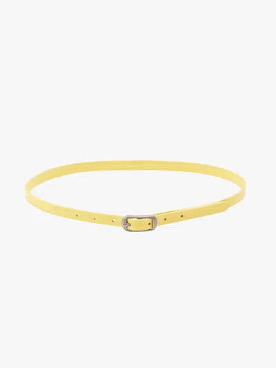 Mother The Patent Leather Belt Merry Go Round Lemon Jeans In Yellow