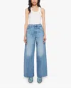 Mother Womens Folk Star The Dodger Flood Wide-leg Denim Jeans In Blue
