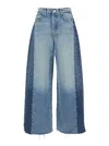 Mother Womens Blinded By The Dark Pipedream Sneak Fray Wide-leg Denim Jeans In Blue