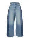 Mother Womens Blinded By The Dark Pipedream Sneak Fray Wide-leg Denim Jeans In Blue