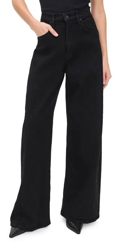 Mother The Pipe Dream Button Sneak Jeans Nighty Night In Black