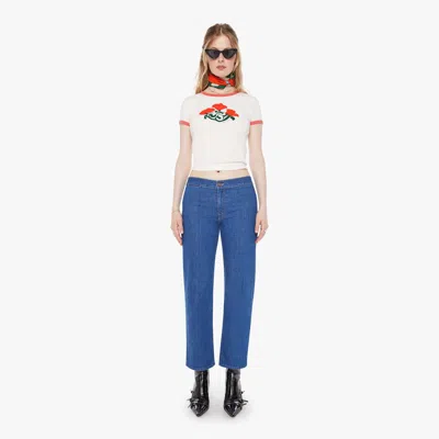 Mother Chloe Fineman X The Piston Ankle Carry On Jeans In Blue