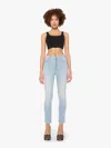 Mother The Pixie Dazzler Button Fly Ankle Straight Leg Jeans In Blue