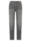 Mother The Pixie Mid Rise Dazzler Ankle Jeans In Gray
