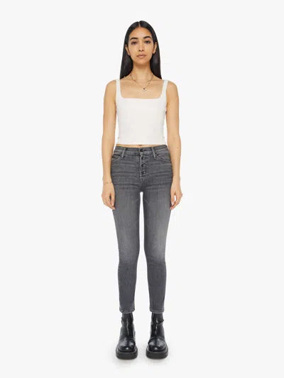 Mother The Pixie Mid Rise Dazzler Ankle Up In Smoke Jeans In Multi