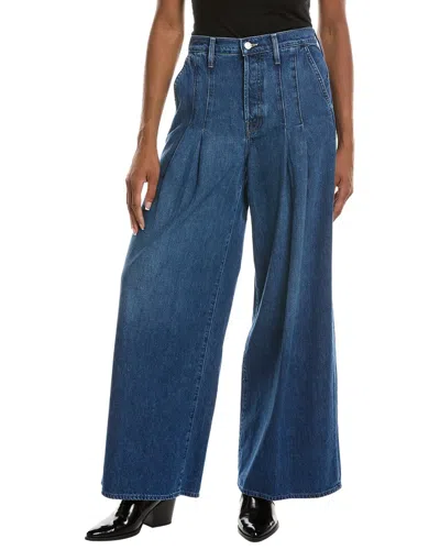 Mother The Pleated Pouty Skimp Big Tipper Jean In Blue