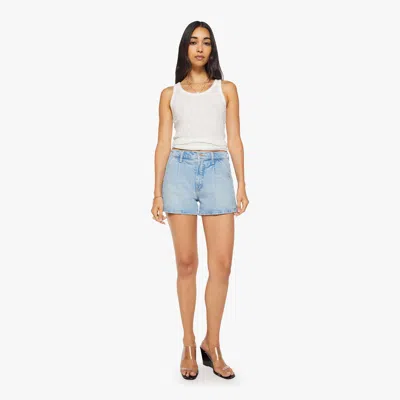 Mother The Pleated Rambler Prep Shorts Fringe Benefits In Blue