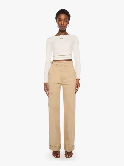 Mother The Prep Tune Up Cargo Sneak Cuff Khaki Pants In White - Size 23