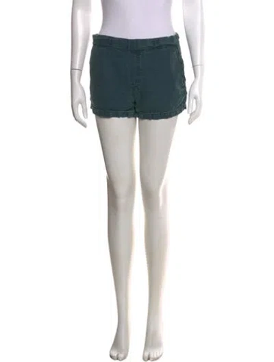 Pre-owned Mother The Pull Up Prep Short Mini Shorts In Green
