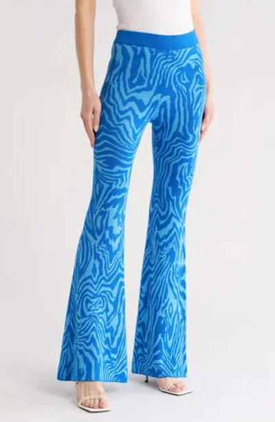 Mother The Quickie Roller Flare Leg Sweater Pants In Desden Blue And Imperial Blue