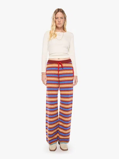 Mother The Quickie Skimp Jacquard Pants In Blue - Size X-small